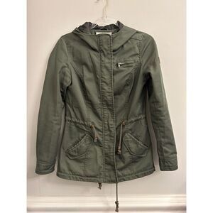 EUC ONLY Utility Hooded Jacket size XS oversized military army